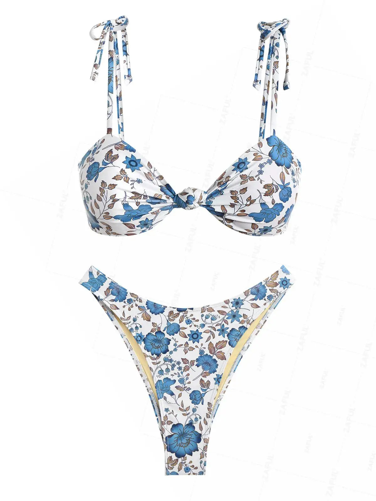 Conjunto de biquíni bicolor.