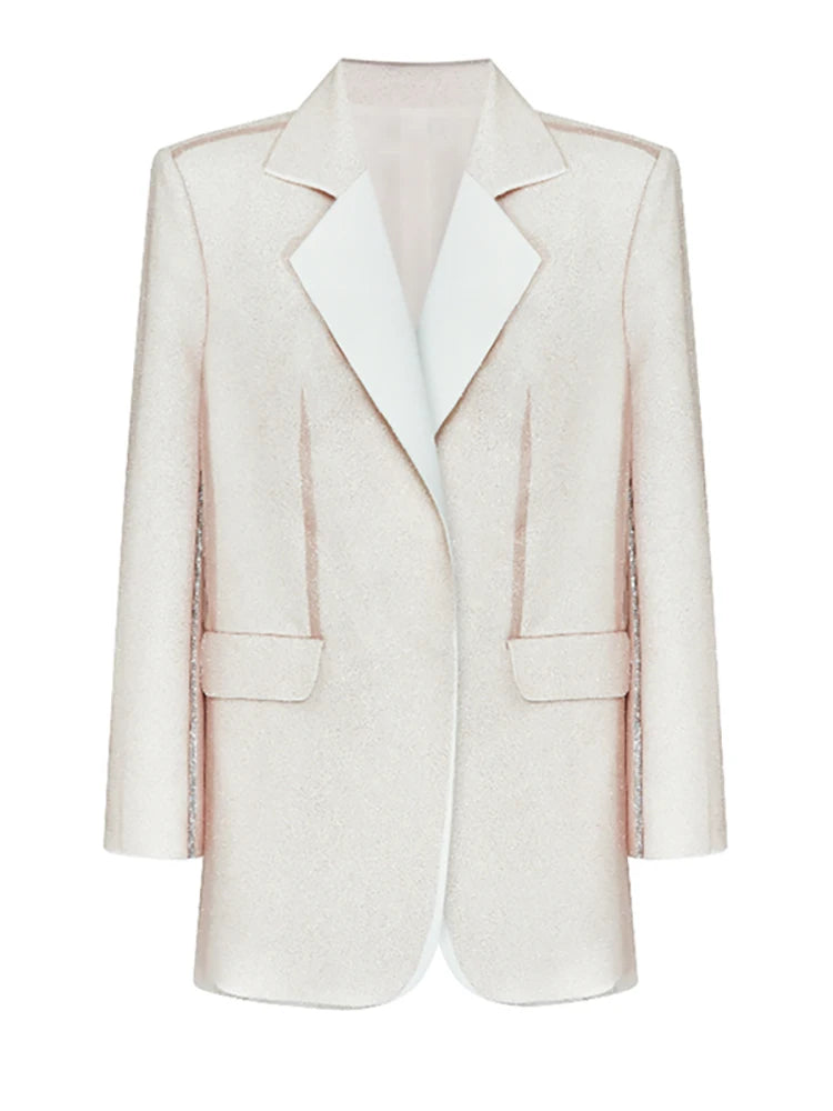 Blazer Feminino, Gola Entalhada