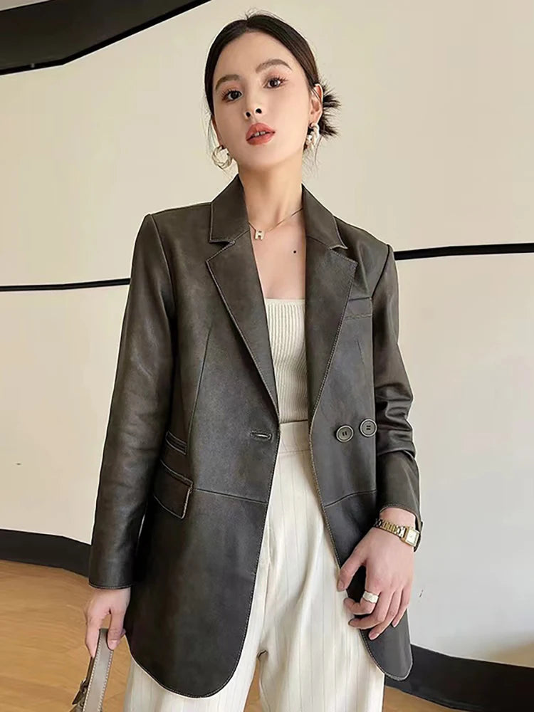Blazer Feminino de Couro