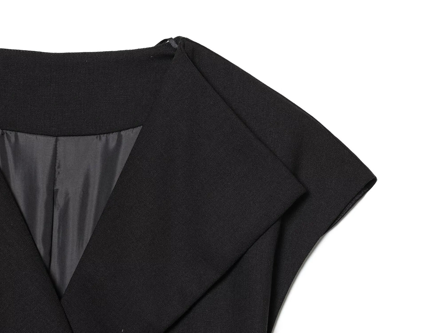 Conjunto feminino colete em mistura de linho + calça de cintura alta em mistura de linho.