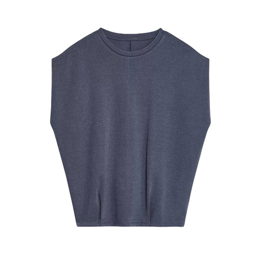 Conjunto: T-shirt feminina confortável com ombro caído e manga curta + calça casual de cintura média para o dia a dia.