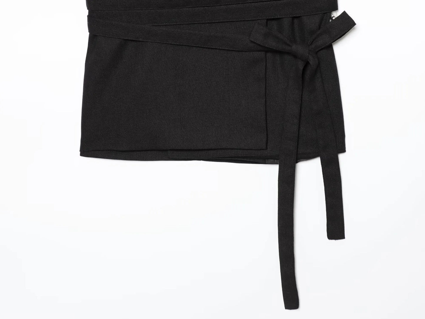 Conjunto feminino colete em mistura de linho + calça de cintura alta em mistura de linho.