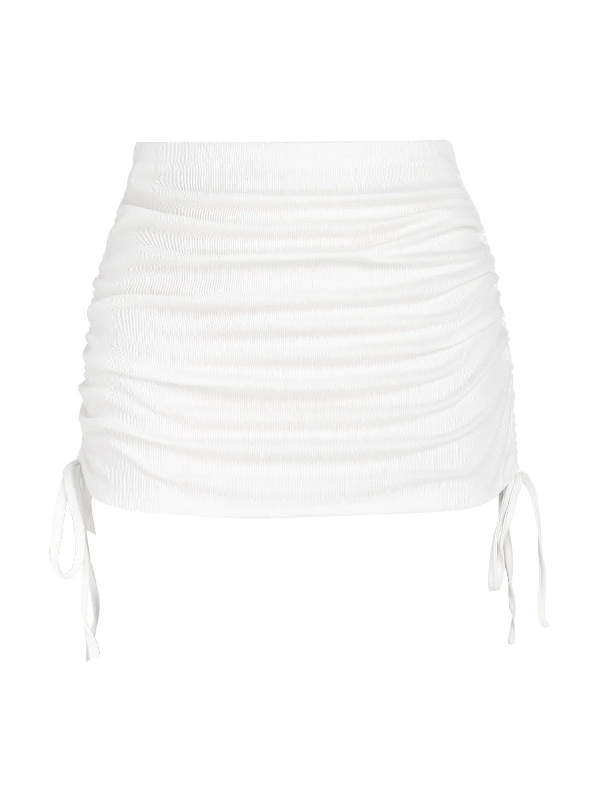 Saia pareô de praia texturizada com amarração lateral