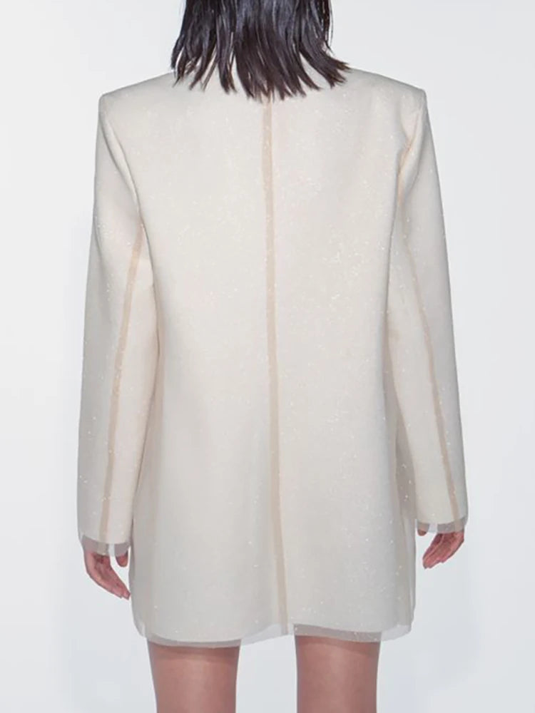 Blazer Feminino, Gola Entalhada