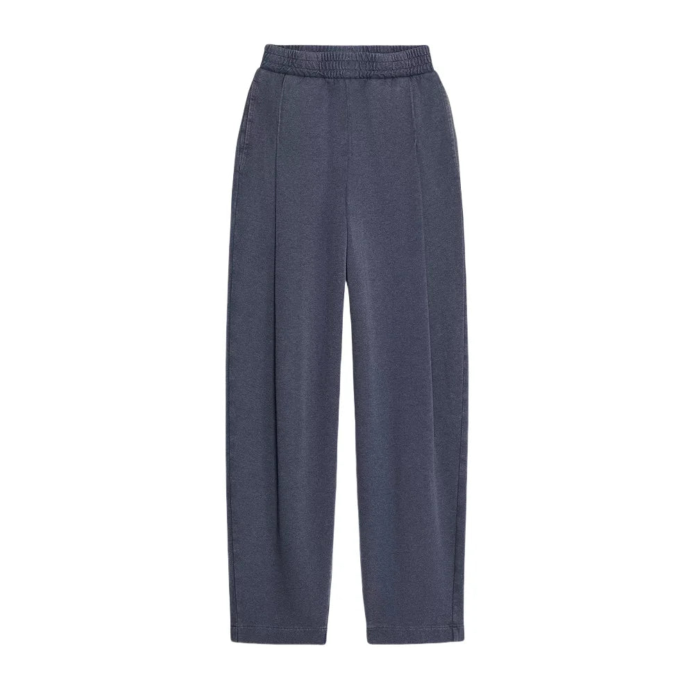 Conjunto: T-shirt feminina confortável com ombro caído e manga curta + calça casual de cintura média para o dia a dia.