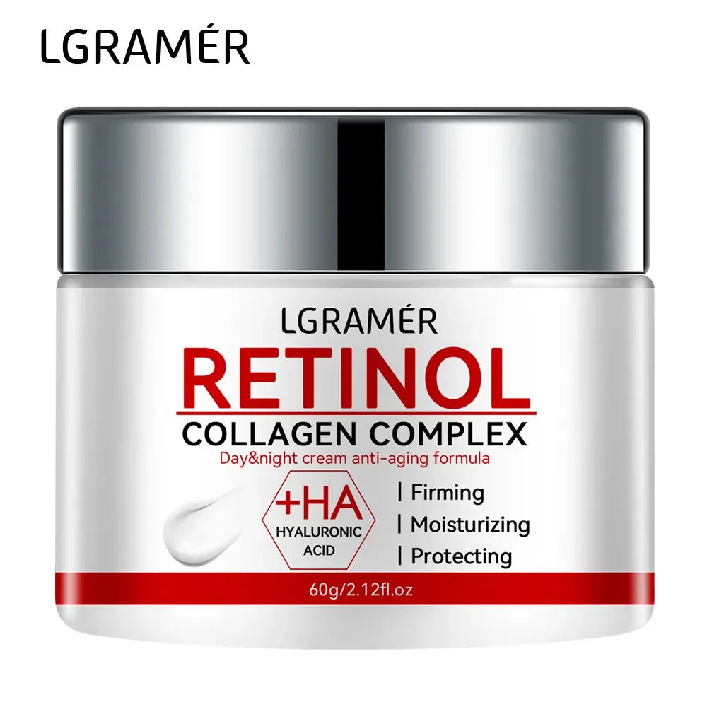 Creme Antirrugas LGRAMER: Retinol, Colágeno para Hidratação e Brilho