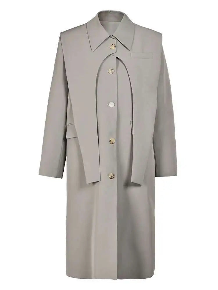 Trench coat feminino com pala. Sobretudo versátil para meia‑estação.
