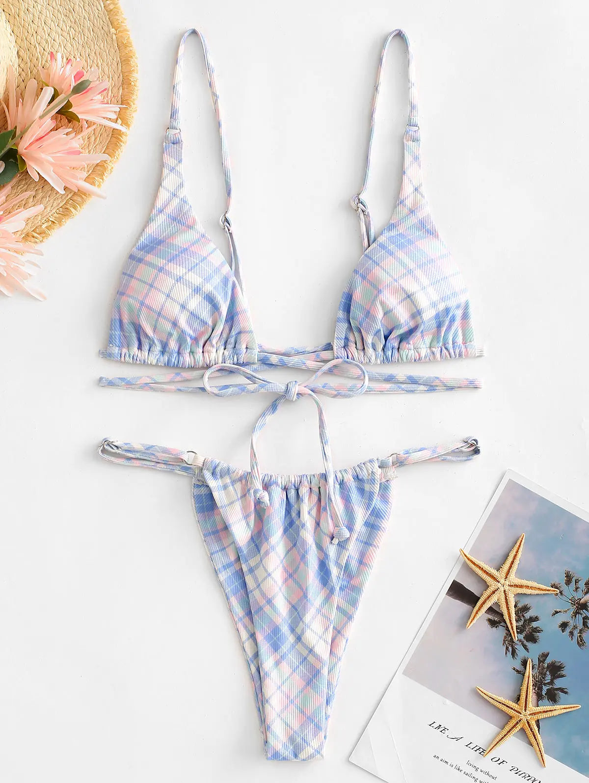 Biquíni feminino xadrez