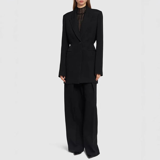 Blazer feminino minimalista preto