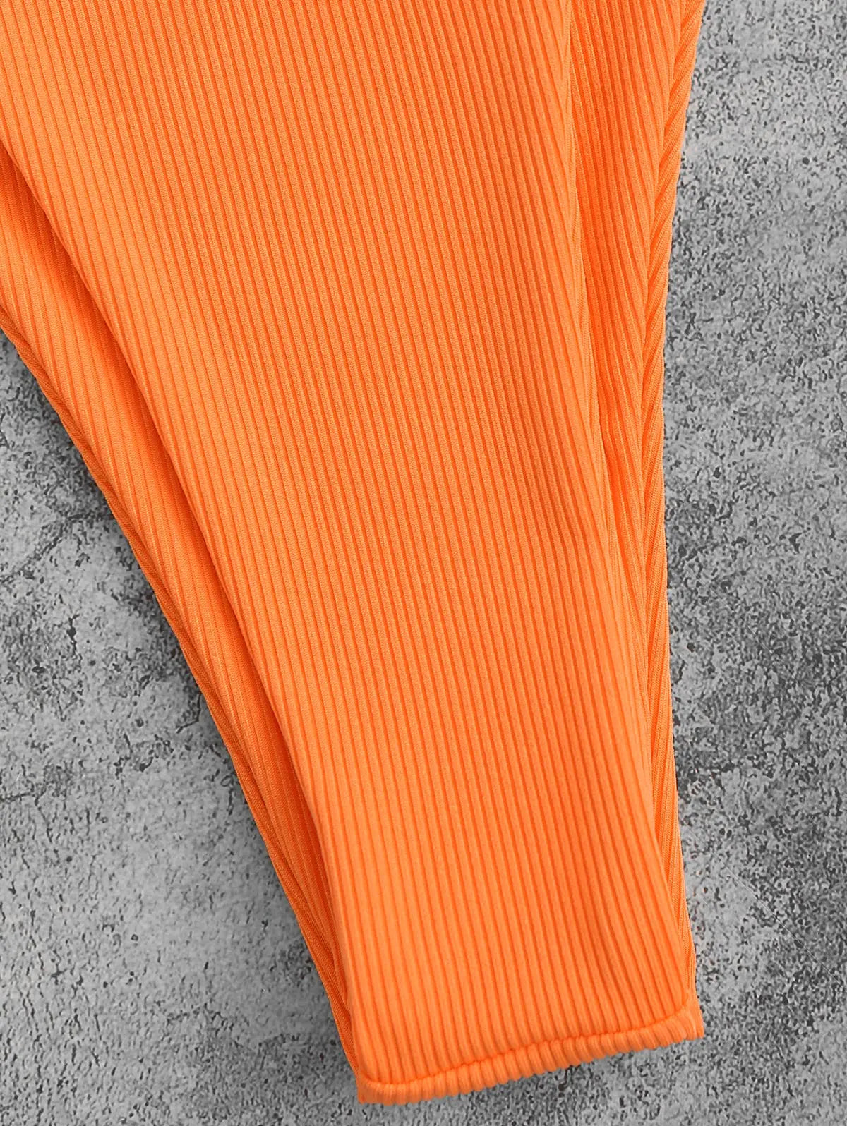 ZZAFUL – Conjunto de biquíni canelado com bojo e viés em contraste modelo brasileiro.