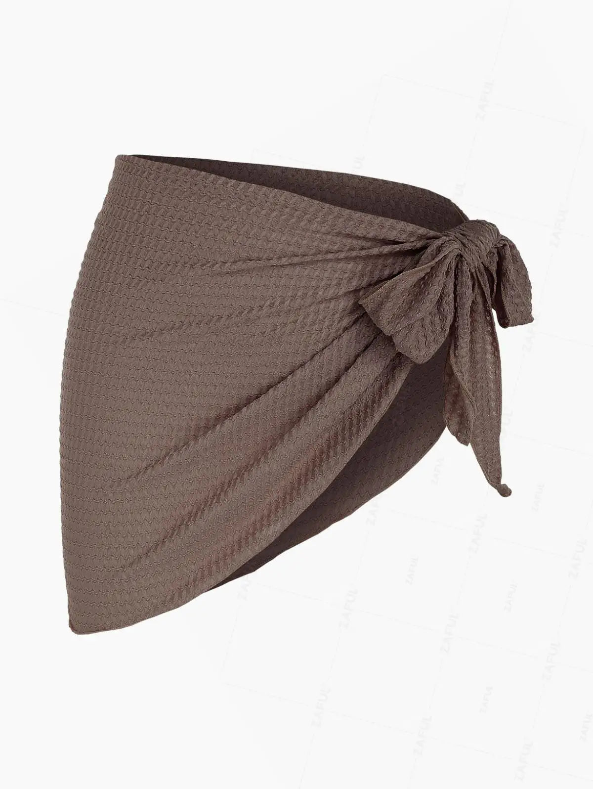 Saia pareô de praia texturizada com amarração lateral