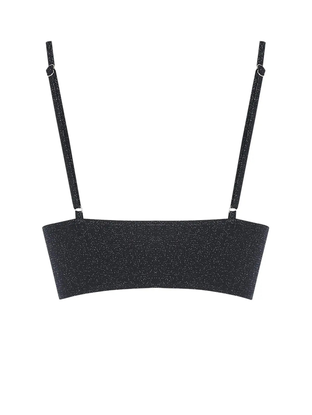 Top de biquíni em estilo regata (tank) com recorte triângulo, com brilho/glitter