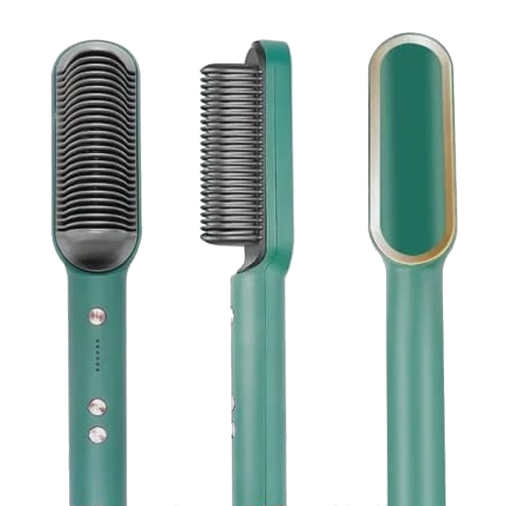 Chapinha Escova Secadora Profissional de Cabelo Pente Alisamento Elétrico 