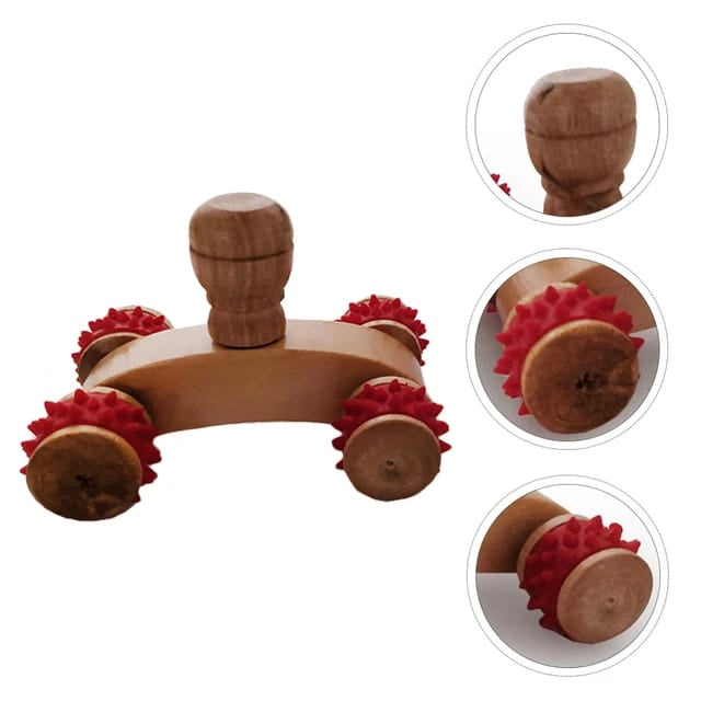 Massageador Manual Carrinho De Madeira Com Rodinhas Maderotepia
