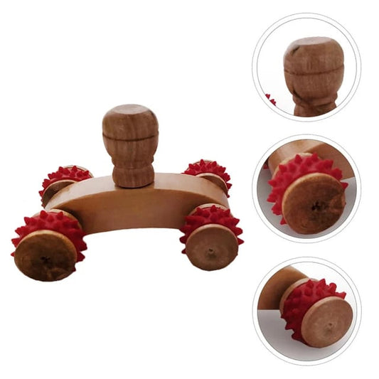 Massageador Manual Carrinho De Madeira Com Rodinhas Maderotepia
