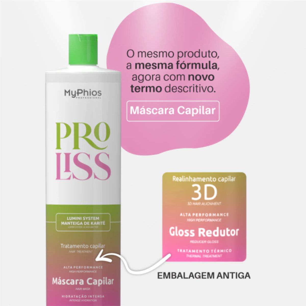 Kit MyPhios Progressiva Orgânica Proliss 2l Shampoo+Gloss 