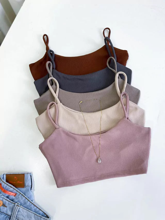 Cropped em Ribana Alça Fina Tiane