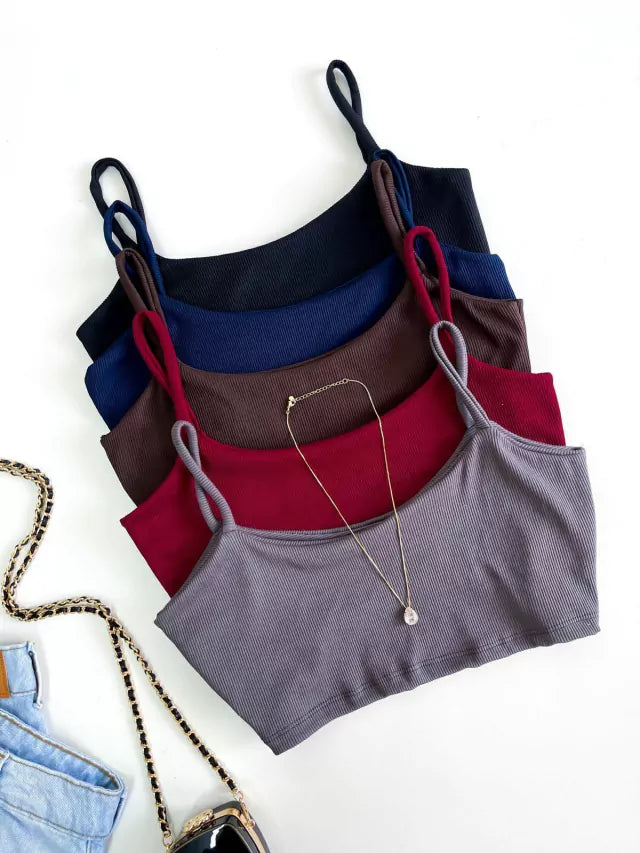 Cropped em Ribana Alça Fina Tiane