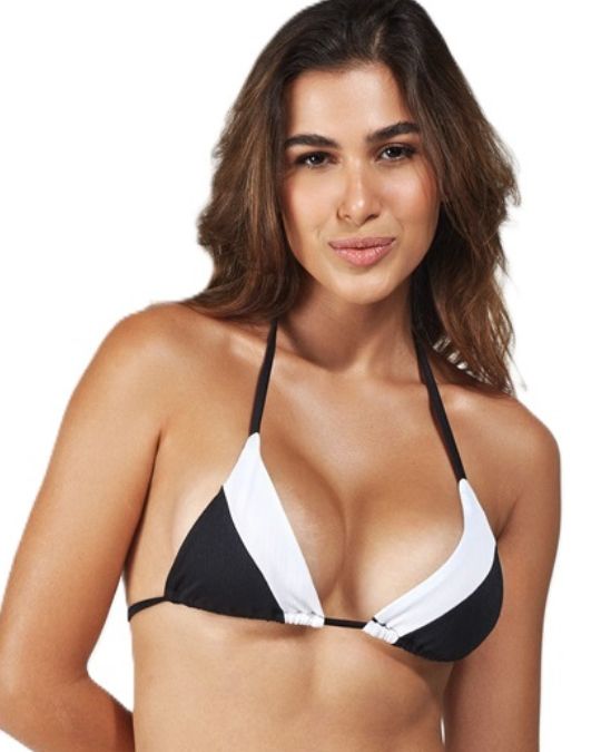 Biquini S P&B, Top Triângulo com Bojo REmovível, Calcinha Fio Dental