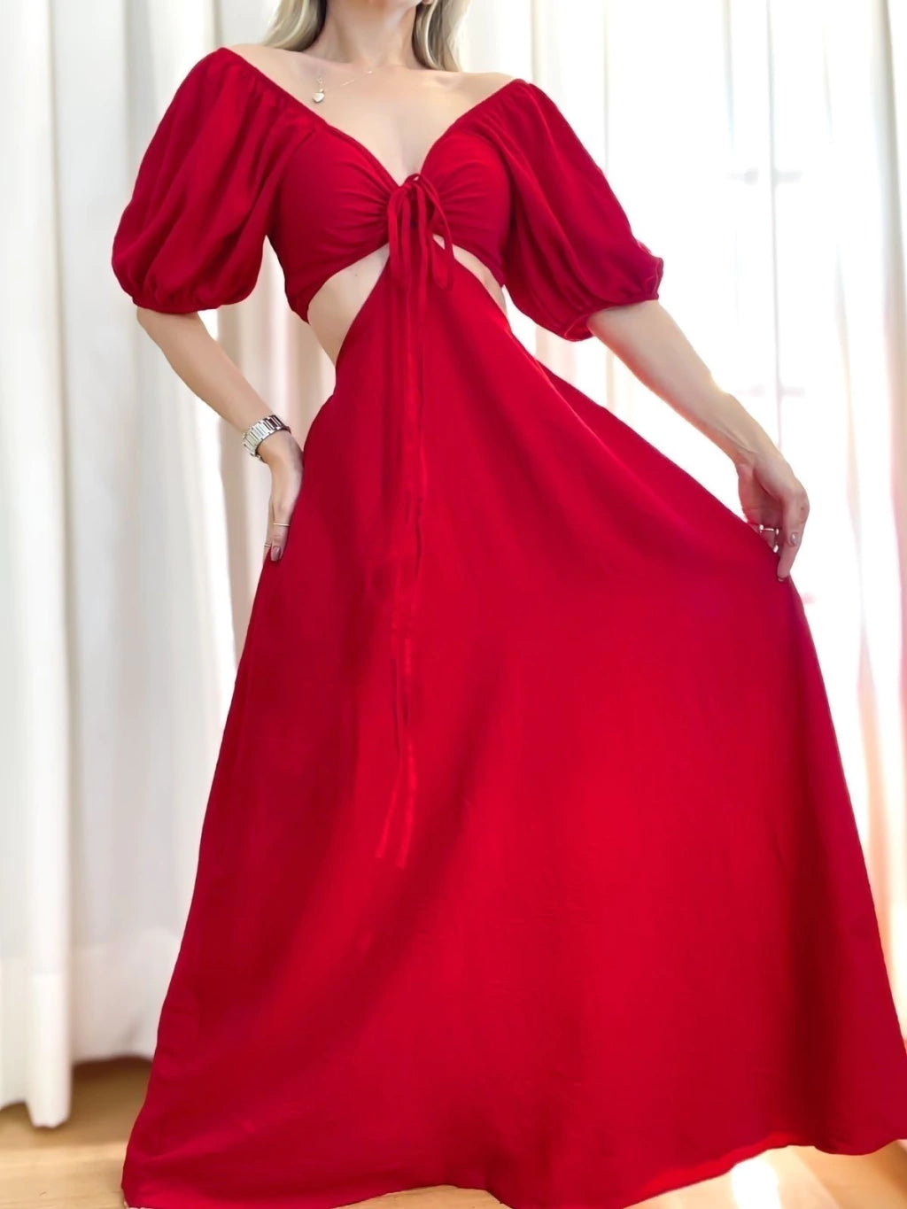 Vestido Conjunto Longo Feminino Ciganinha Amarração Camila