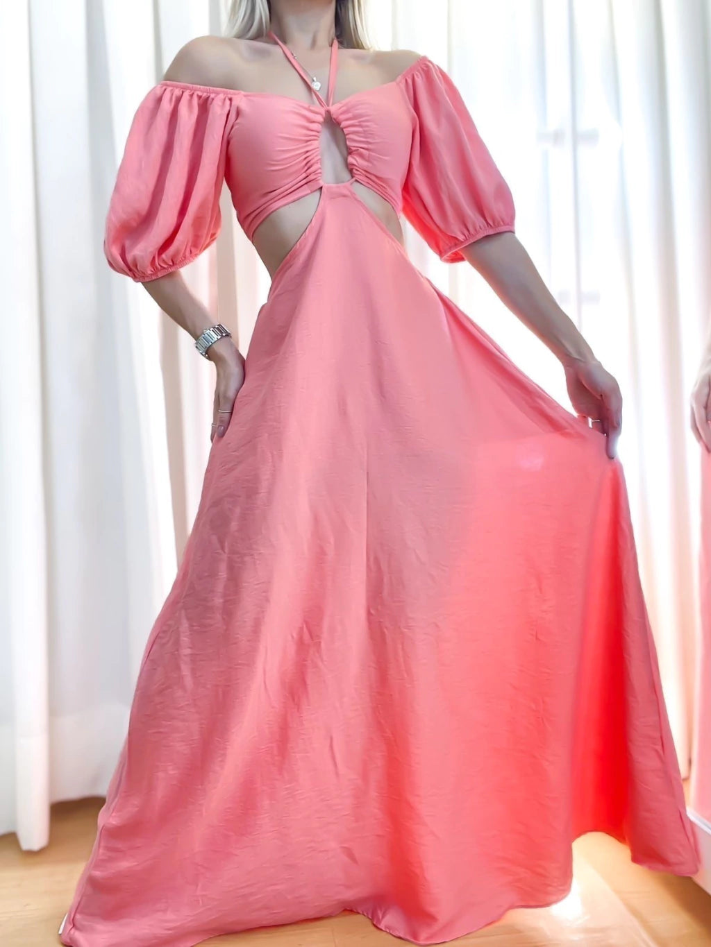 Vestido Conjunto Longo Feminino Ciganinha Amarração Camila