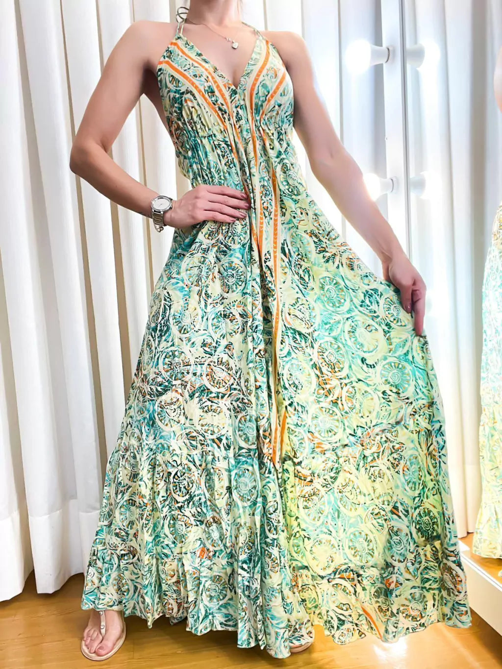 Vestido Feminino Longo Estampado Indiano Rita