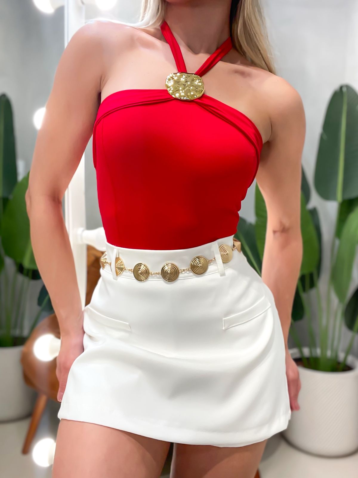 Body em Poliamida Frente Única com Fivela Marilia