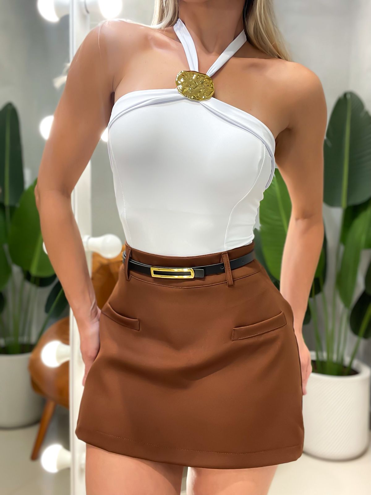 Shorts Saia em Alfaiataria com Bolso Francine